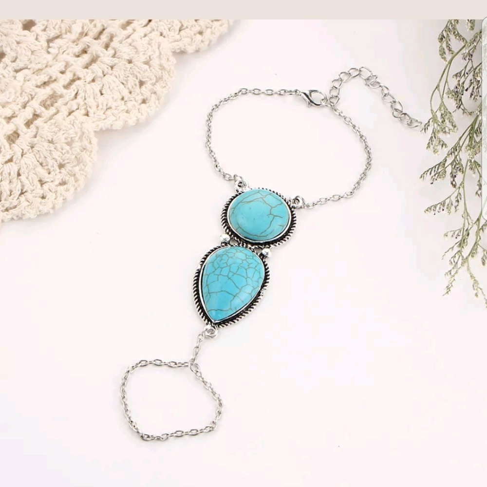 Bohemian Turquoise Wrist Chain - Picture 4 of 7
